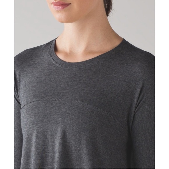 Lululemon Acadia Long Sleeve Pima Cotton Heathered Pitch Gray - Picture 2 of 10